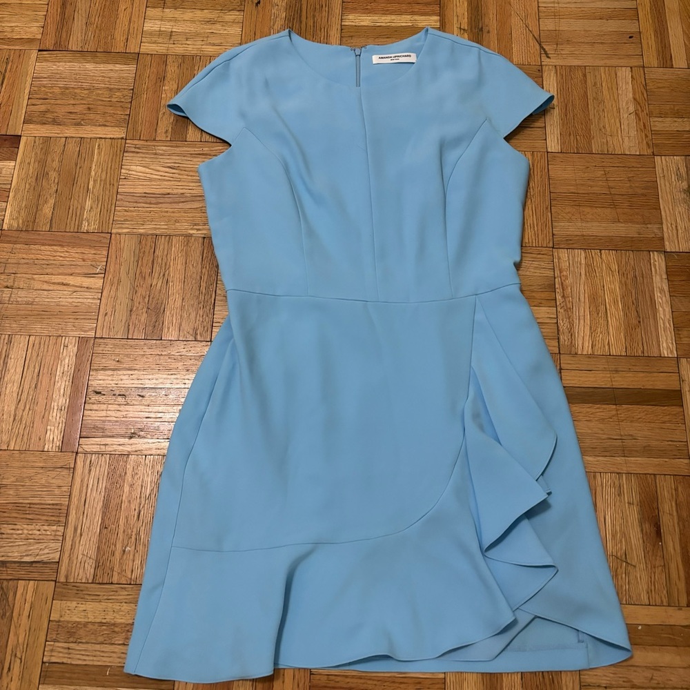 Amanda Uprichard short sleeve blue mini dress